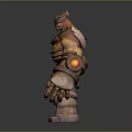 Stone Giant Mythical Creature Character With Armor And Glowing Yellow Core 3D Render 3d model