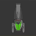 Green And White Snowmobile With Red Handlebars Track And Modern Design