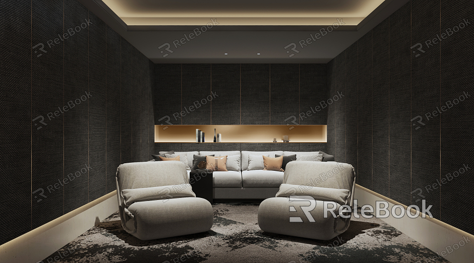 Modern AV Room Living Room Reception Room AV Room model