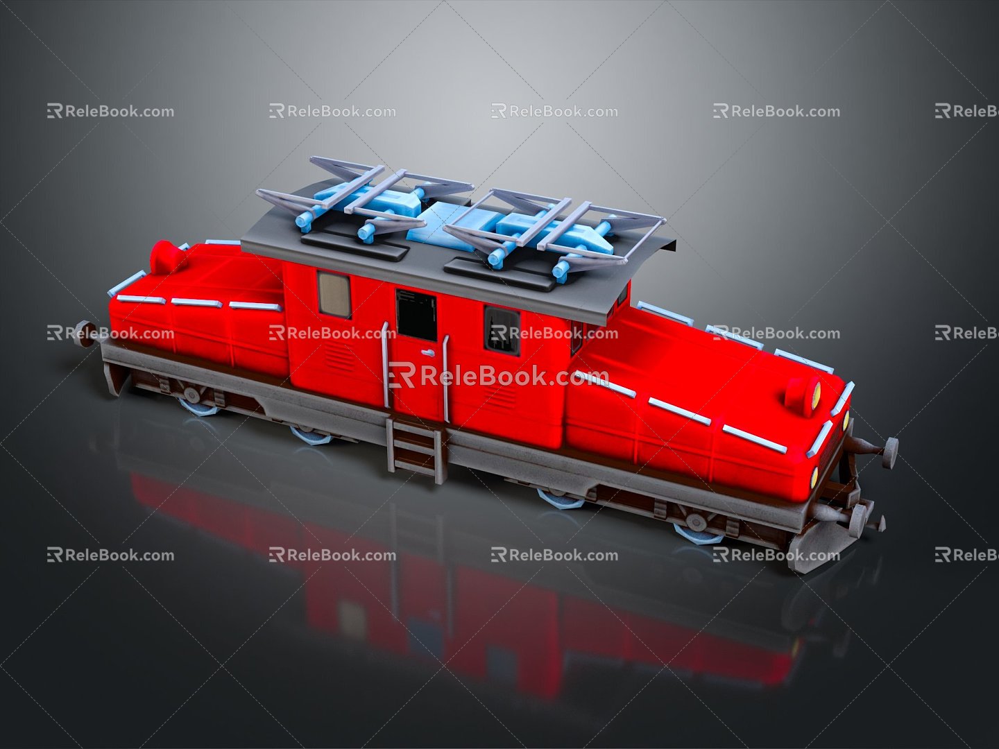 Modern Train Track Train 3d model