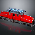 Red Model Train with Detailed Body Wheels Ladder and Window Features