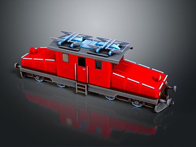 Modern Train Track Train 3d model