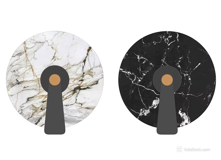 Elegant Modern Round Wall Lamps With White And Black Marble Texture Design 3d model 