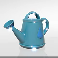 Blue Watering Can Art Installation With Droplet Decoration And Modern Design
