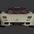 White Sports Car With Red Seats And Sleek Aerodynamic Exterior Design