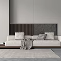 Modern multi-person sofa with armrests 3d model