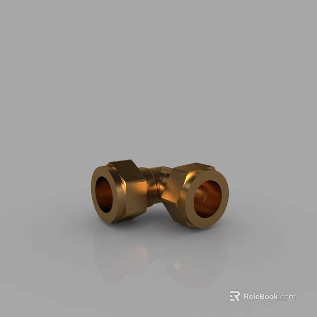 Brass Tee Pipe Fitting with Threaded Ends for Plumbing Connection Use 3d model