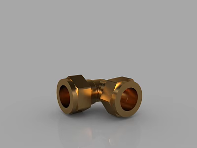 Brass Tee Pipe Fitting with Threaded Ends for Plumbing Connection Use 3d model