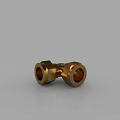 Brass Tee Pipe Fitting with Threaded Ends for Plumbing Connection Use 3d model