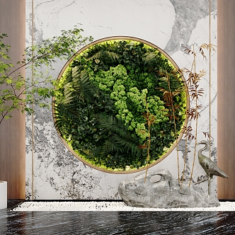 New Chinese Style Plant Wall Landscape Plant Wall 3d model