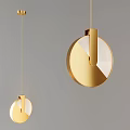 Modern Golden Circular Chandelier With Hanging Design And Sleek Metallic Finish