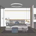 Minimalist Modern Bedroom Interior With Comfortable Bed And Large Window