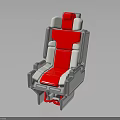 Modern Red And White Chair With Gray Frame Comfortable Seat And Backrest