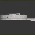 Circular Ancient Stone Fortress With Tower Steps And Symmetrical Brick Walls