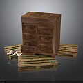 Rustic Wooden Chest of Drawers with Multiple Drawers on Wooden Pallets