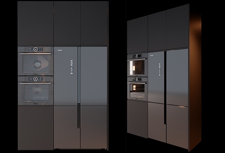 Modern Custom Cabinet High Cabinet Refrigerator 3d model