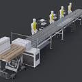 Modern Industrial Equipment With Roller Conveyor System For Workers Transporting Packages Efficiently 3d model