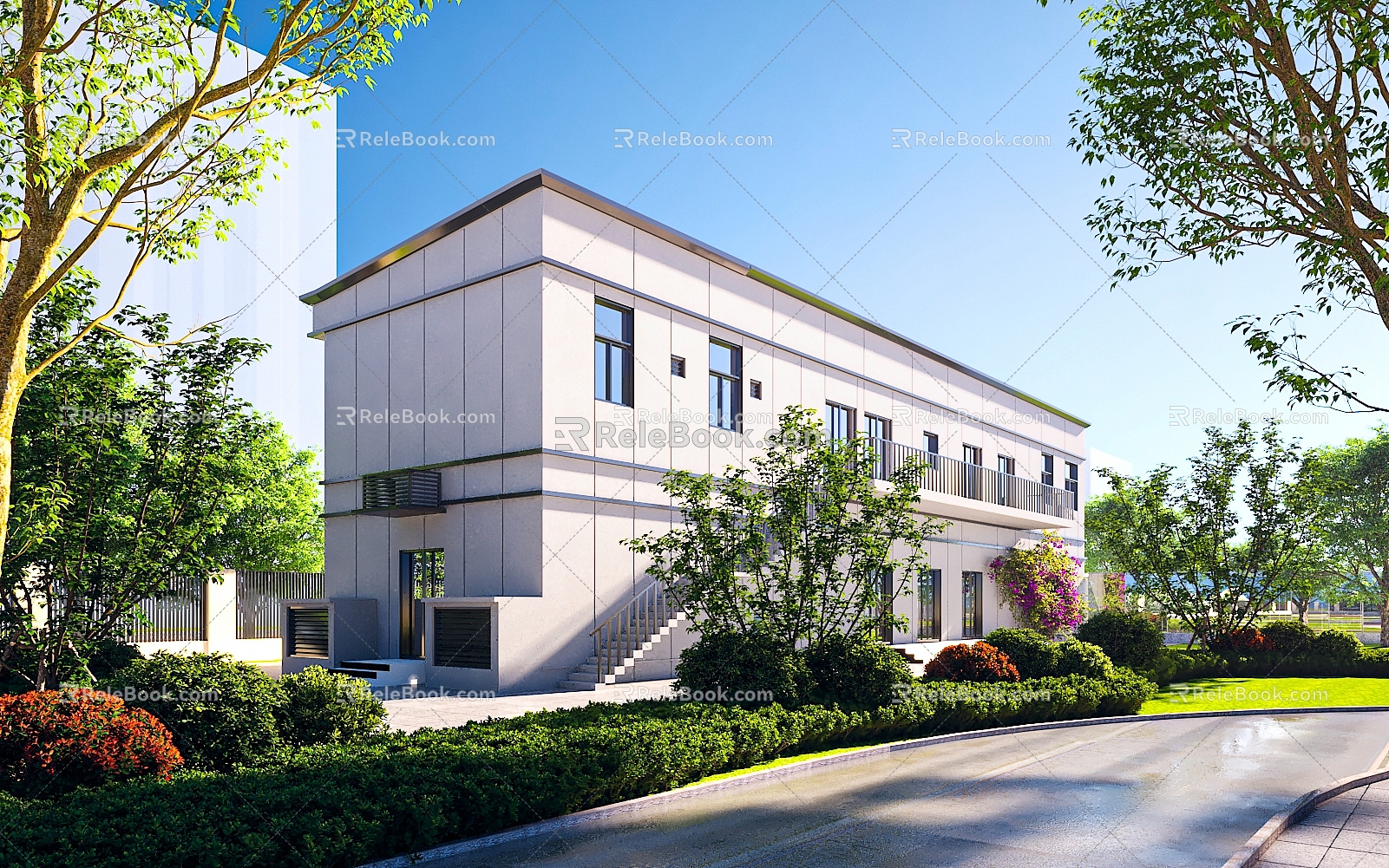 Power Distribution Room Power Distribution Room Activity Board Room Dormitory Building Office Building Warehouse Factory Building Hotel Villa Landscape Plants Hedge Shrub Wood Frame Tree Trees 3d model