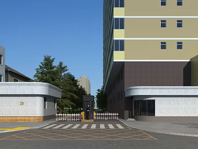 Modern Gate Guard Entrance 3d model