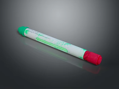 Laboratory Sampling Device With Green Body And Red Cap For Medical Testing 3d model