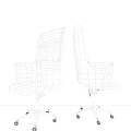 Brown Leather Office Chair With High Back Armrests And Metal Base Wheels