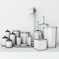 Minimalist Modern Metal Bathroom Accessories With Toilet Paper Holder Soap Dispenser Trash Can And Tray