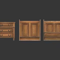 Vintage Wooden Furniture Collection With Chest Of Drawers Panel Cabinet And Bench