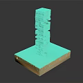 Tall Stacked Wooden Blocks Tower Structure On Square Wooden Base