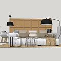 Modern Living Room Interior With Large Windows Forest View Sofa Coffee Tables And Rug