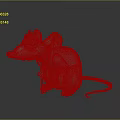 3D Cartoon Mouse Character With Collar And Cane In Gray Rendered Design