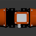 Industrial Vibrating Motor With Orange Casing Black Body And Mounting Bracket For Mechanical Applications