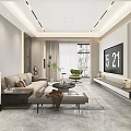 Modern Living Dining Room Interior Design With Sofa TV Coffee Table And Dining Chairs