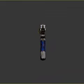 Vintage Pistol Weapon Featuring Silver Barrel Blue Grip And Colored Rings Design