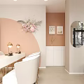 Elegant Hair And Beauty Salon Interior With Comfortable Chairs Mirrored Walls And Floral Decor