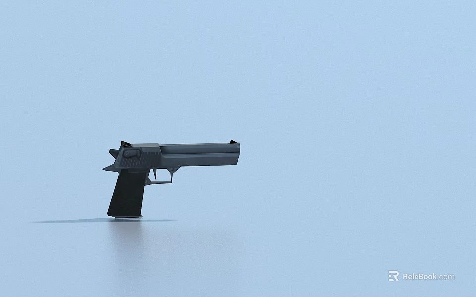 Modern Gray Black Pistol Weapon With Sleek Design Isolated On Blue Background 3d model 
