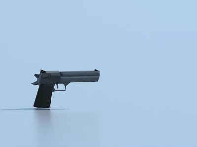 Modern Gray Black Pistol Weapon With Sleek Design Isolated On Blue Background 3d model