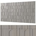 Modern Decorative Wooden Background Wall With Geometric Panel Patterns And Textured Design 3d model