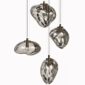 Modern Irregular Shaped Glass Pendant Lights With Metal Hanging Fixtures And Unique Design