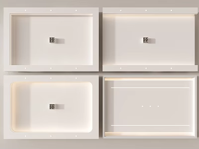 Modern Ceiling Design Variations With Recessed Lighting And Trim Features 3d model