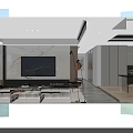 Modern Dining And Living Room Interior With Large Window City View Sofa Dining Table Chairs
