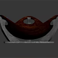 Artistic Wooden Sculpture Carving With Curved Design Two Holes And Transparent Base