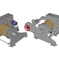 Industrial Reel Equipment With Metal Frames Control Knobs And Mechanical Components