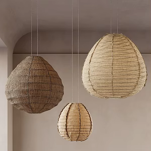 Quiet wind cloth chandelier 3d model