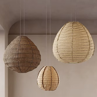 Quiet wind cloth chandelier 3d model