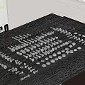 Assorted Hardware Tools Collection With Bolts Nuts And Screws On Organized Table 3d model
