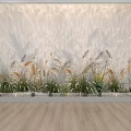 Decorative Lights Creating Water Ripple Patterns On Wall With Plants And Wooden Floor