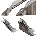 Modern Staircase Design With Glass Railing Wooden Treads And Sleek Metal Frame