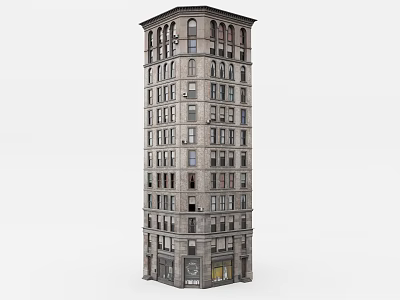 Classical Style Historic Multi Story Building Featuring Windows And Ground Floor Shop 3d model