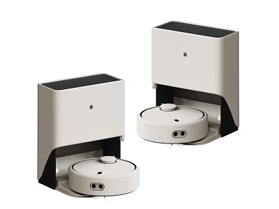 Modern Smart Robotic Vacuum Cleaners With Charging Bases And Auto Recharging Functionality 3d model