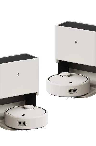Modern Smart Robotic Vacuum Cleaners With Charging Bases And Auto Recharging Functionality 3d model